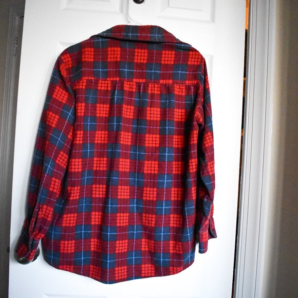 Oversized Comfy Red Plaid Flannel Shirt Size Medium Men's - Picture 3 of 3